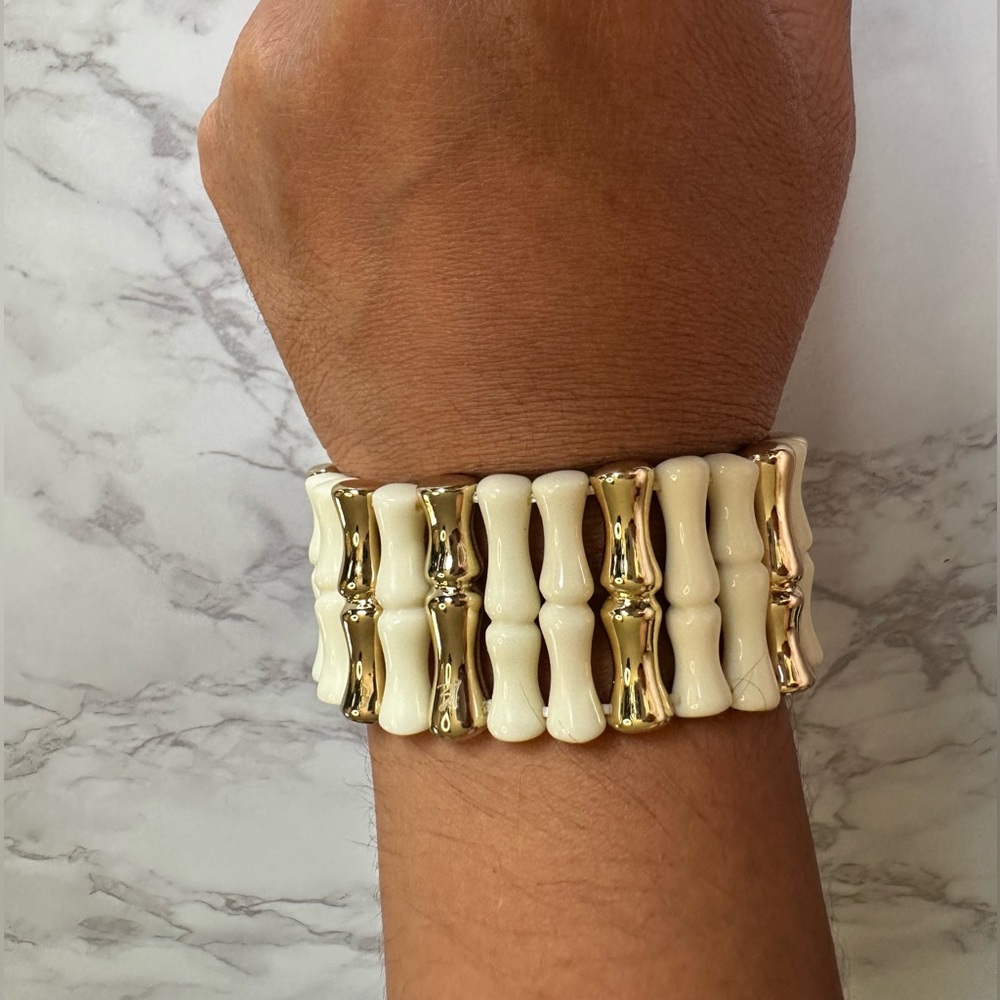 Belle Noel by Kim Kardashian Gold & Ivory Bamboo Bracelet